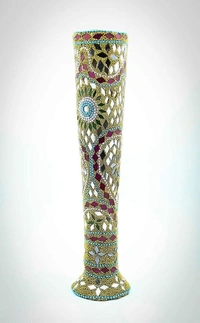 EAlma Round Flower Vases For Home Decor |Living Room Flower Pot| Lakh Resin ShowPieces For Decor - Free Size, Handicraft, Pack of1